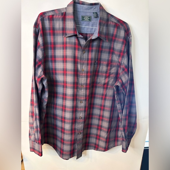 G.H. Bass & Co. Red and Gray Plaid Casual button down Shirt for Men XXL - Picture 4 of 8